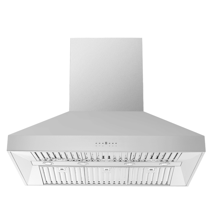 Forno Coppito 48-Inch Island Range Hood, Stainless Steel, LED Lighting, Adjustable Fan Speeds