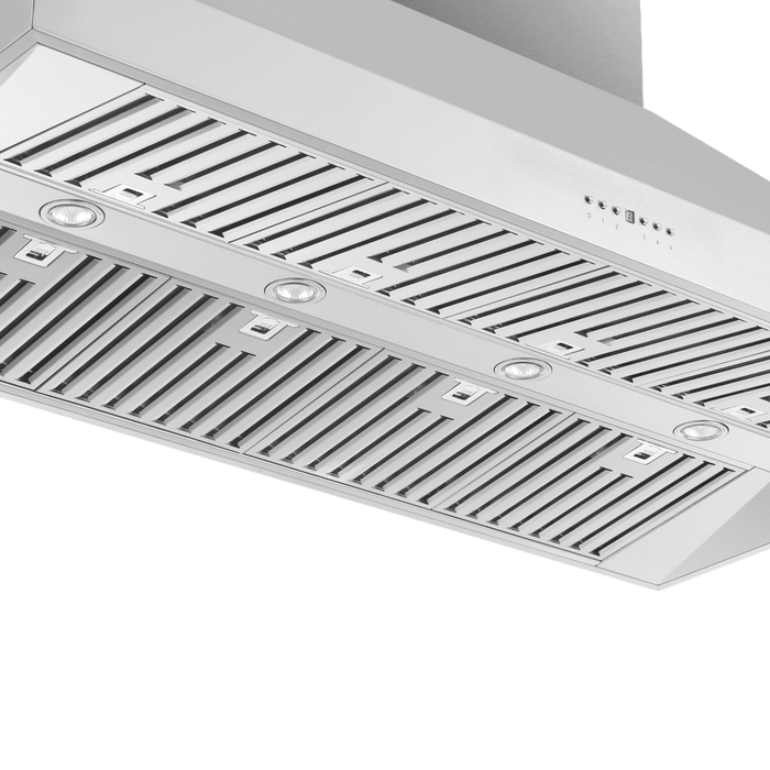Forno Coppito 60-Inch Island Range Hood, Stainless Steel, LED Lighting, Adjustable Fan Speeds