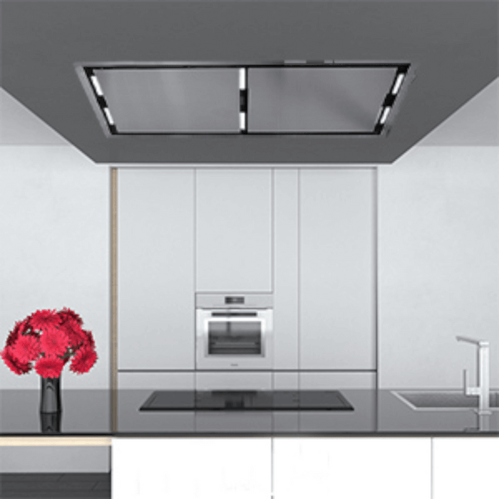 FORNO Arezzo 44-Inch Recessed Ceiling Range Hood, Dual Motors, 1200 CFM, Hybrid Filters, Remote Control