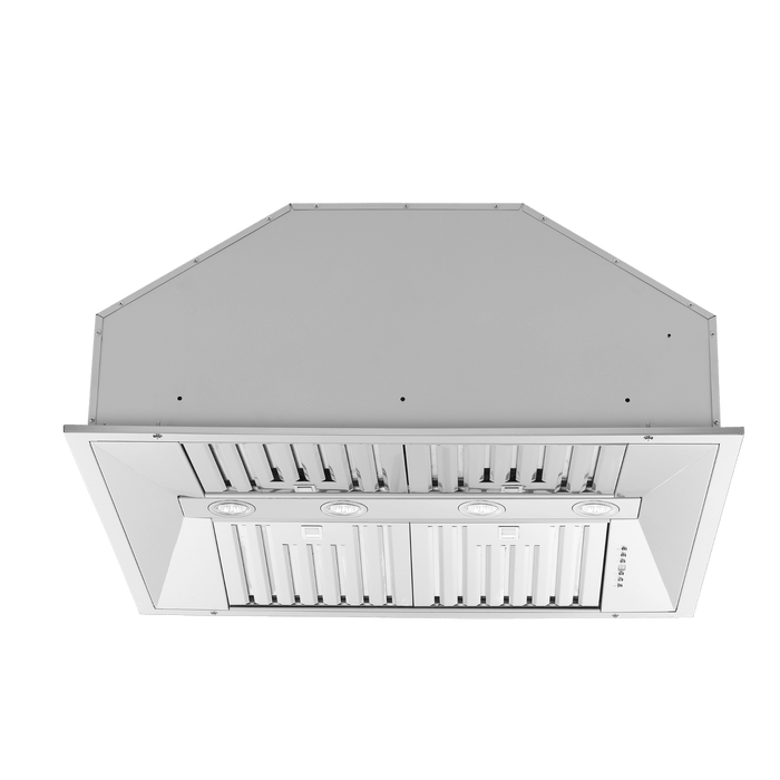 Forno Altilia 36-Inch Insert Range Hood, Stainless Steel, LED Lighting, Baffle Filters