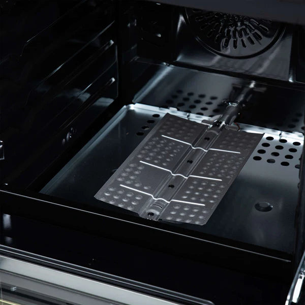 Forno Breno 24 Inch Freestanding Gas Range in Black/White with Antique Brass, Compact Design
