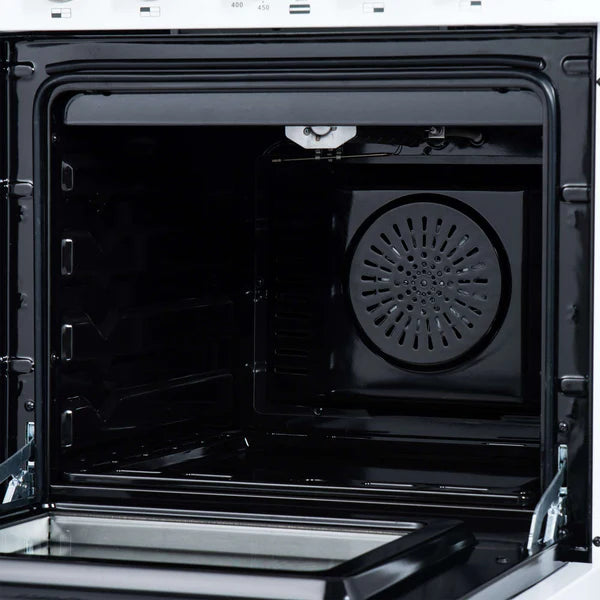 Forno Breno 24 Inch Freestanding Gas Range in Black/White with Antique Brass, Compact Design