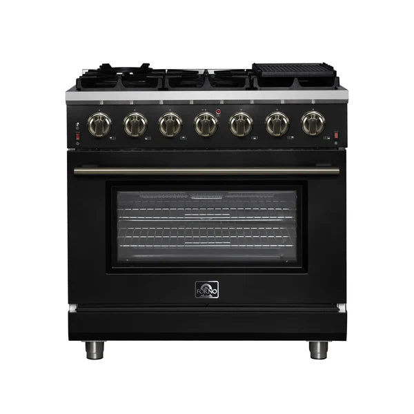 Forno Massimo 36-Inch Freestanding Gas Range, 6 Sealed Burners, Convection Oven, Energy Efficient
