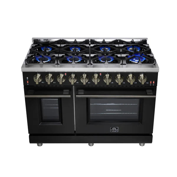 Forno Massimo 48-Inch Freestanding Gas Range, 8 Burners, True Convection Oven