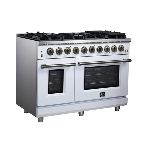 Forno Massimo 48-Inch Freestanding Gas Range, 8 Burners, True Convection Oven