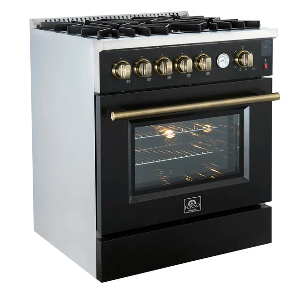 FORNO Giovanni 30-inch Gas Range Stainless Steel, 5 Burners 67,000 BTU, 4.32 cu.ft. Convection Oven