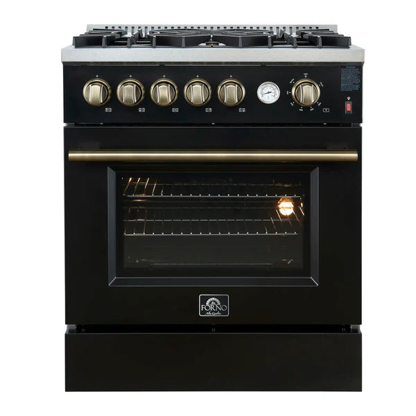 FORNO Giovanni 30-inch Gas Range Stainless Steel, 5 Burners 67,000 BTU, 4.32 cu.ft. Convection Oven