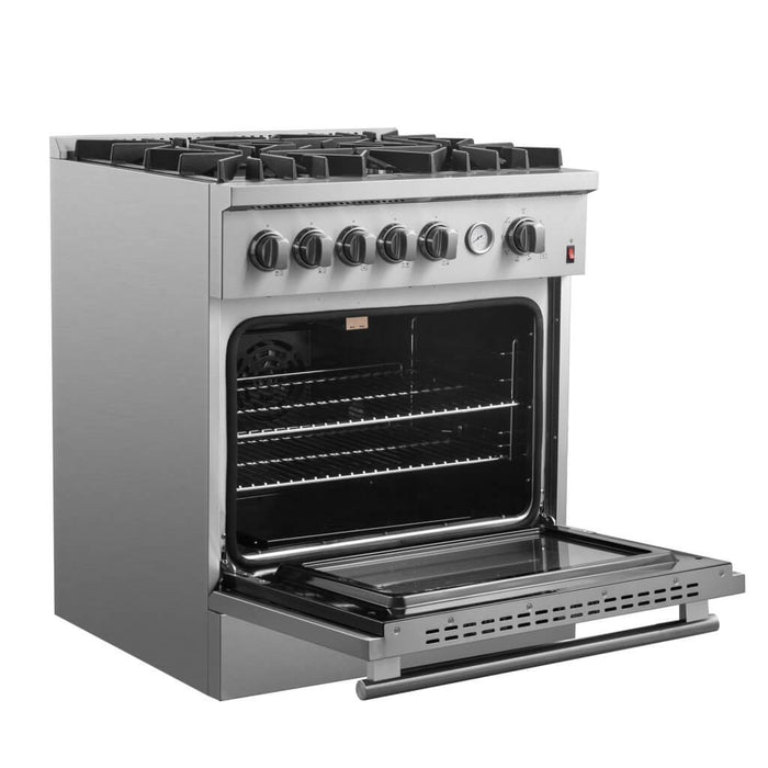 FORNO Giovanni 30-inch Gas Range Stainless Steel, 5 Burners 67,000 BTU, 4.32 cu.ft. Convection Oven
