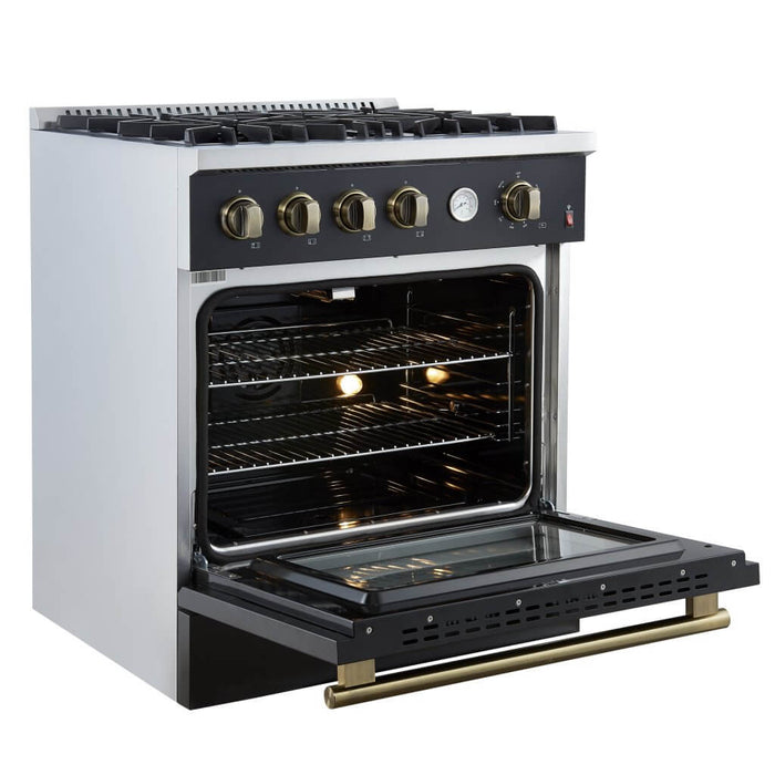 Marco 30-inch Gas Range Stainless Steel, 4 Burners 37,000 BTU, 4.32 cu.ft. Convection Oven