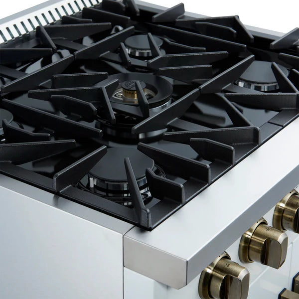 Forno Galiano 30-Inch Freestanding French Door Gas Range, 4 Burners, Convection Oven, Energy Efficient