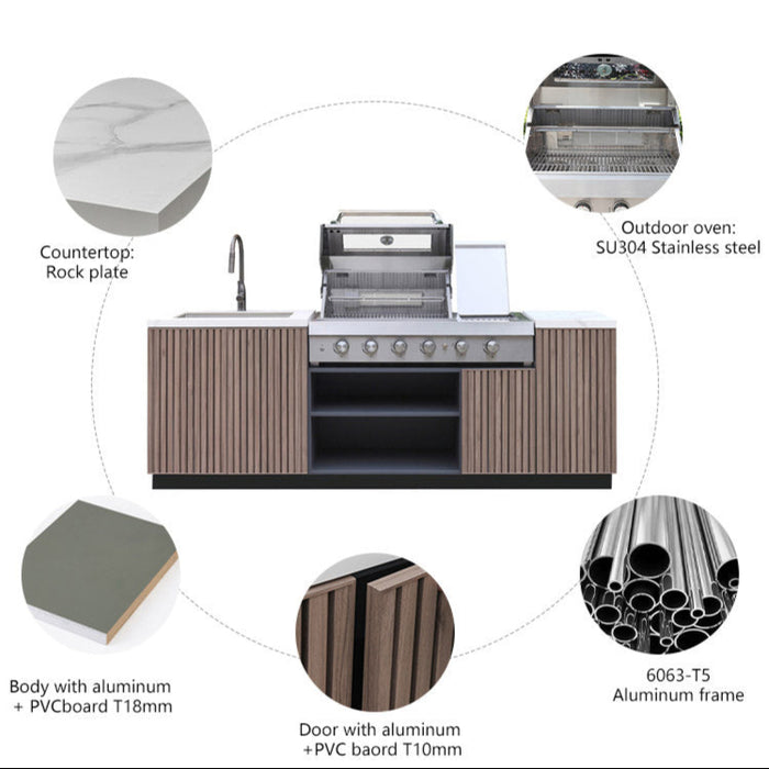 Elite Kitchen Direct BBQ Island Outdoor Kitchen Storage Set