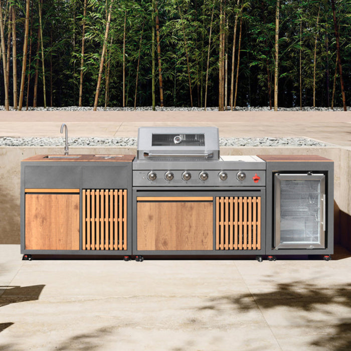 Elite Kitchen Direct BBQ Island Outdoor Kitchen Set with Fridge