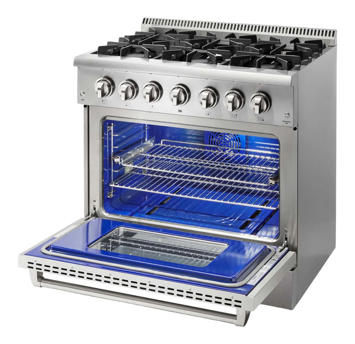 Thor Kitchen 36-Inch 5.2 cu. ft. Oven Dual Fuel Range in Stainless Steel (HRD3606U)