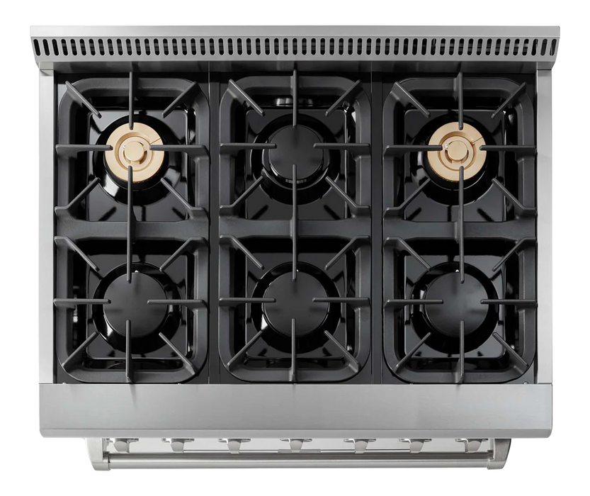 Thor Kitchen 36-Inch 5.2 cu. ft. Oven Dual Fuel Range in Stainless Steel (HRD3606U)