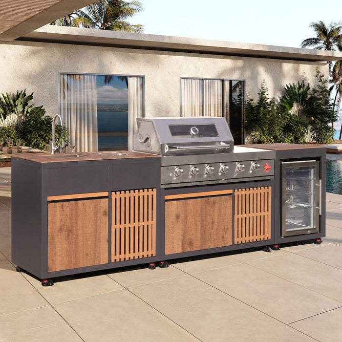 Elite Kitchen Direct BBQ Island Outdoor Kitchen Set with Fridge