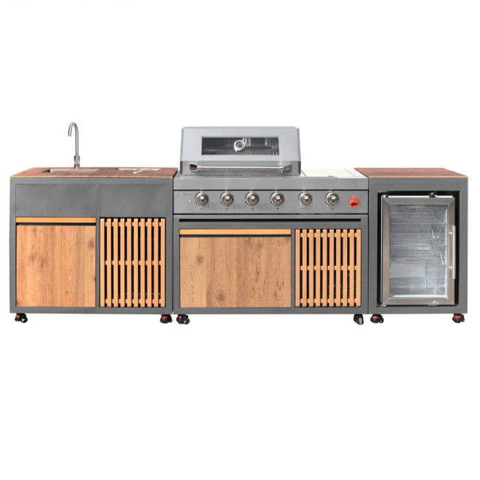 Elite Kitchen Direct BBQ Island Outdoor Kitchen Set with Fridge