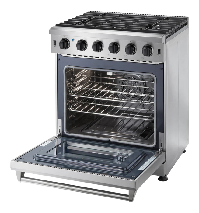 Thor Kitchen 30-Inch Gas Range with 5 Burners, 4.55 cu. ft Oven in Stainless Steel (LRG3001U)
