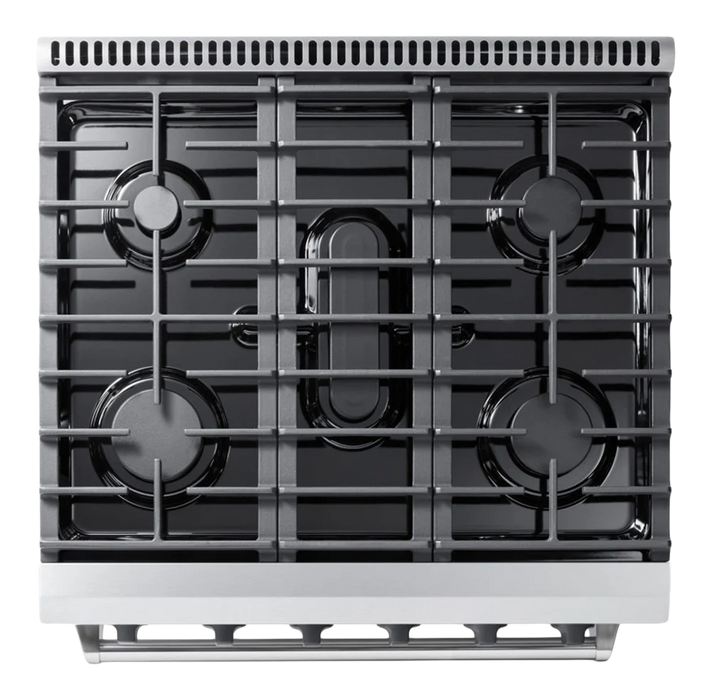 Thor Kitchen 30-Inch Gas Range with 5 Burners, 4.55 cu. ft Oven in Stainless Steel (LRG3001U)