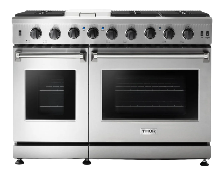 Thor Kitchen 48-Inch 6.8 cu. ft. Double Oven Gas Range in Stainless Steel (LRG4807U)