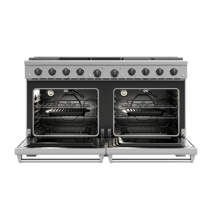 Thor Kitchen 60" 9.6 cu. ft. Professional Natural Gas Range with 8 Burners, LRG60E