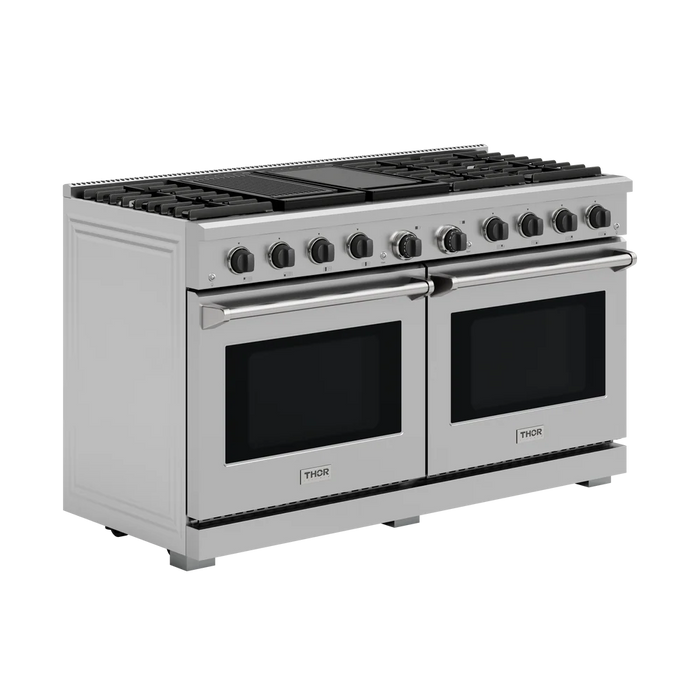 Thor Kitchen 60" 9.6 cu. ft. Professional Natural Gas Range with 8 Burners, LRG60E