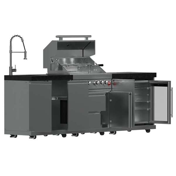 Bulnes Outdoor Kitchen 30" 60,000 BTU Stainless Steel BBQ with Black Granite Countertops