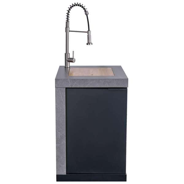 Rimini Outdoor Kitchen: 30" BBQ 62,600 BTU, 2.4 cu.ft. Refrigerator, Gray Countertops