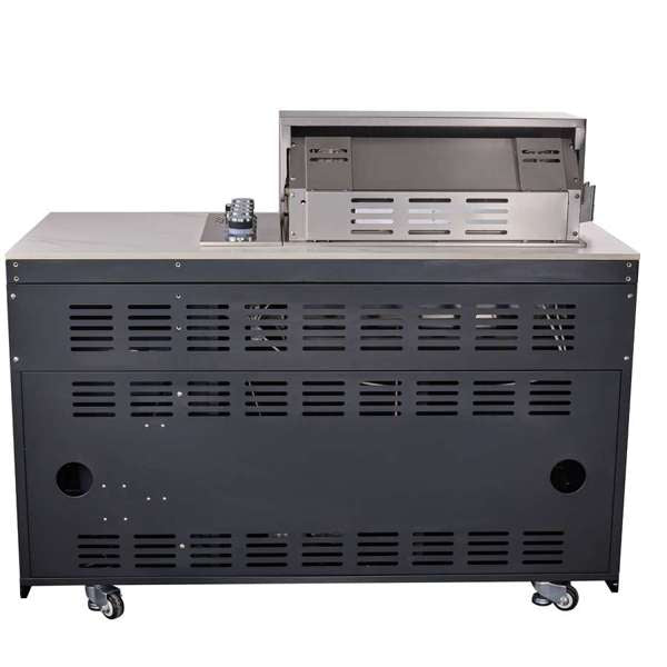 Rimini Outdoor Kitchen: 30" BBQ 62,600 BTU, 4.8 cu.ft. Refrigerators, White Countertops