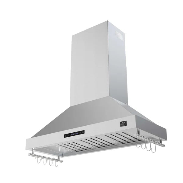Forno Venezia 48 Inch Wall-Mounted Range Hood with Touch Controls and Baffle Filters