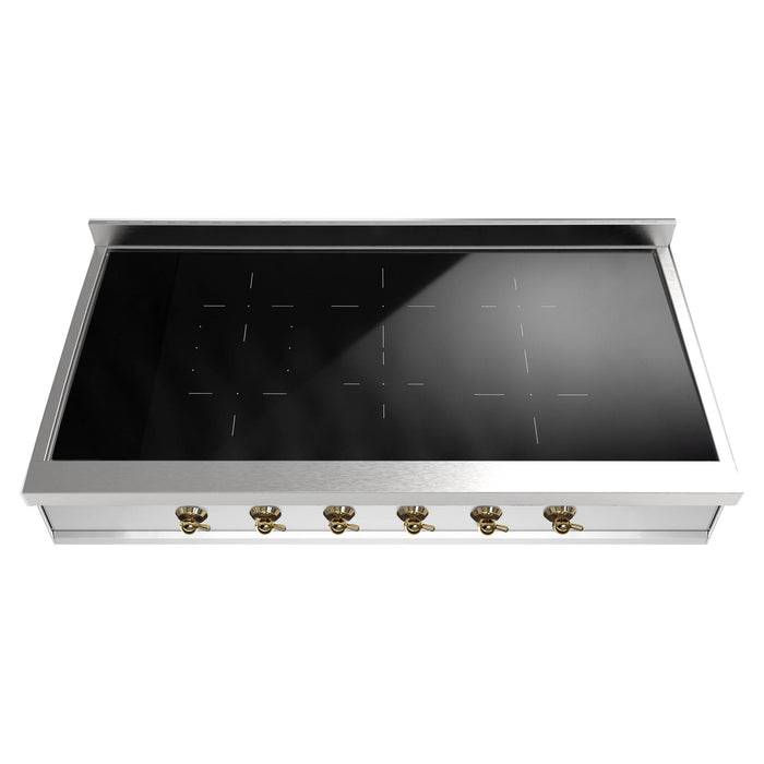 ILVE UHCPI486N Nostalgie II 48 inch Built-In Induction Rangetop (Stainless Steel)