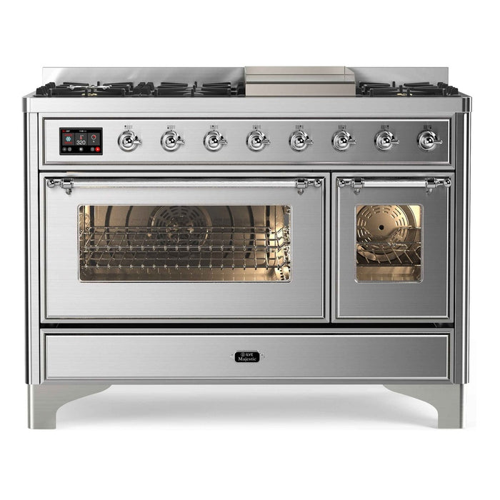 ILVE 48 Inch Majestic II Freestanding Double Oven Range UM12FDNS3