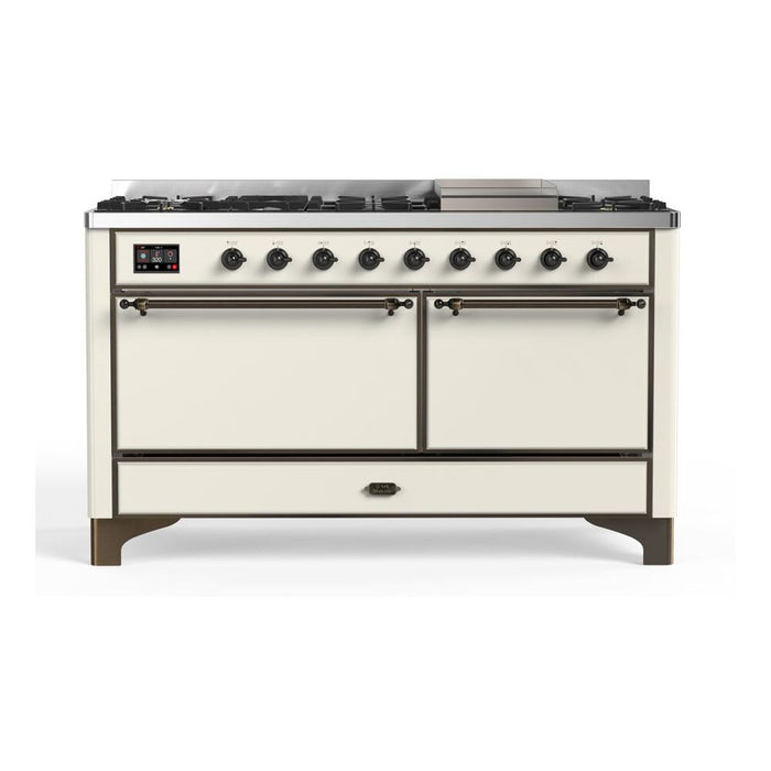 ILVE Majestic II Series 60 Inch Dual Fuel Freestanding Range Gas/Propane (UM15FDQNS3)