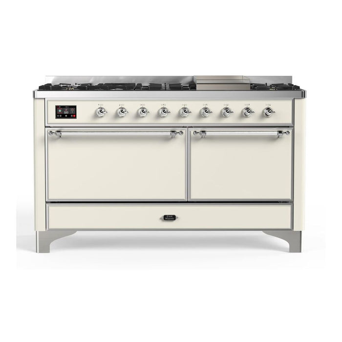 ILVE Majestic II Series 60 Inch Dual Fuel Freestanding Range Gas/Propane (UM15FDQNS3)