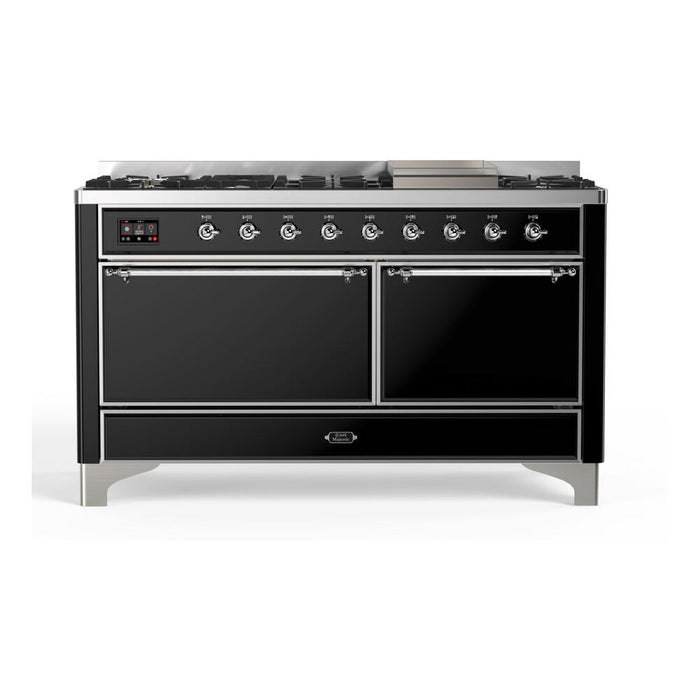 ILVE Majestic II Series 60 Inch Dual Fuel Freestanding Range Gas/Propane (UM15FDQNS3)