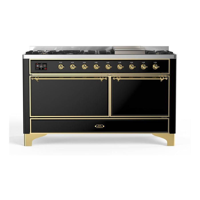 ILVE Majestic II Series 60 Inch Dual Fuel Freestanding Range Gas/Propane (UM15FDQNS3)