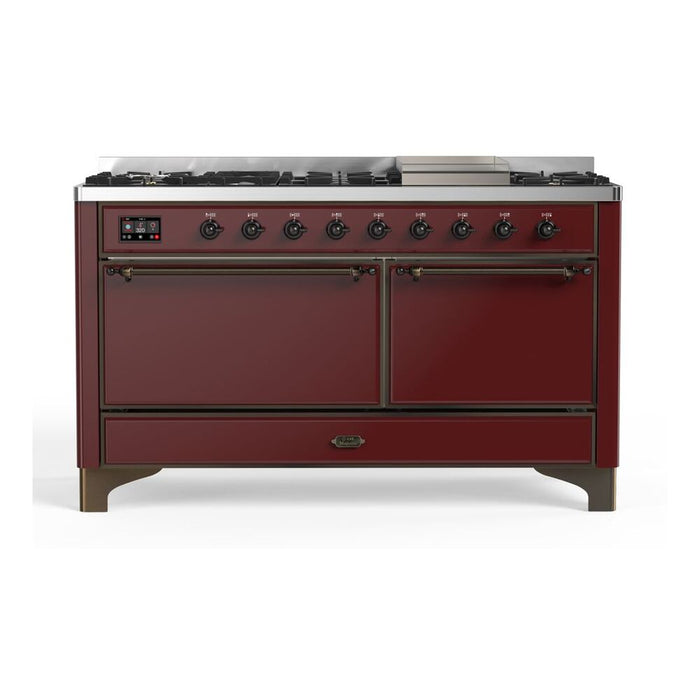 ILVE Majestic II Series 60 Inch Dual Fuel Freestanding Range Gas/Propane (UM15FDQNS3)