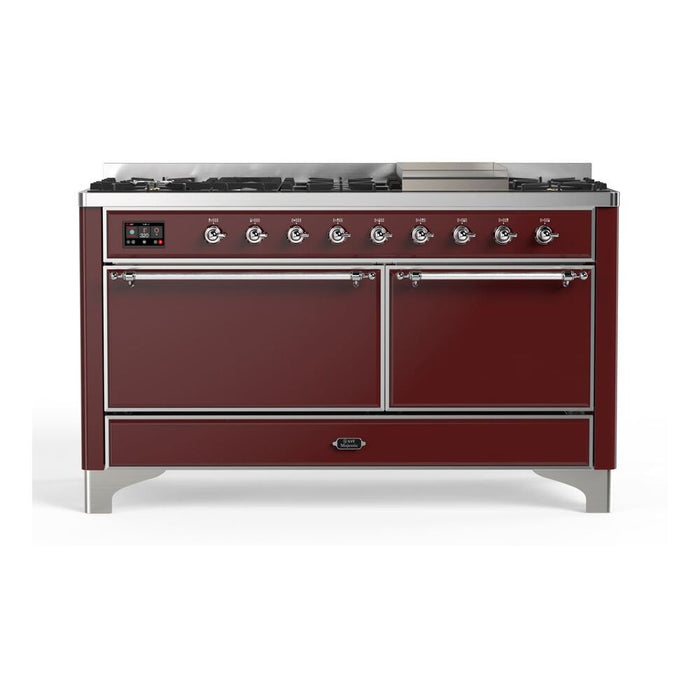 ILVE Majestic II Series 60 Inch Dual Fuel Freestanding Range Gas/Propane (UM15FDQNS3)