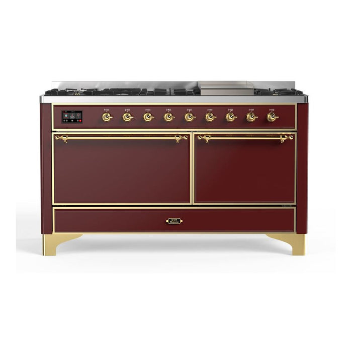 ILVE Majestic II Series 60 Inch Dual Fuel Freestanding Range Gas/Propane (UM15FDQNS3)