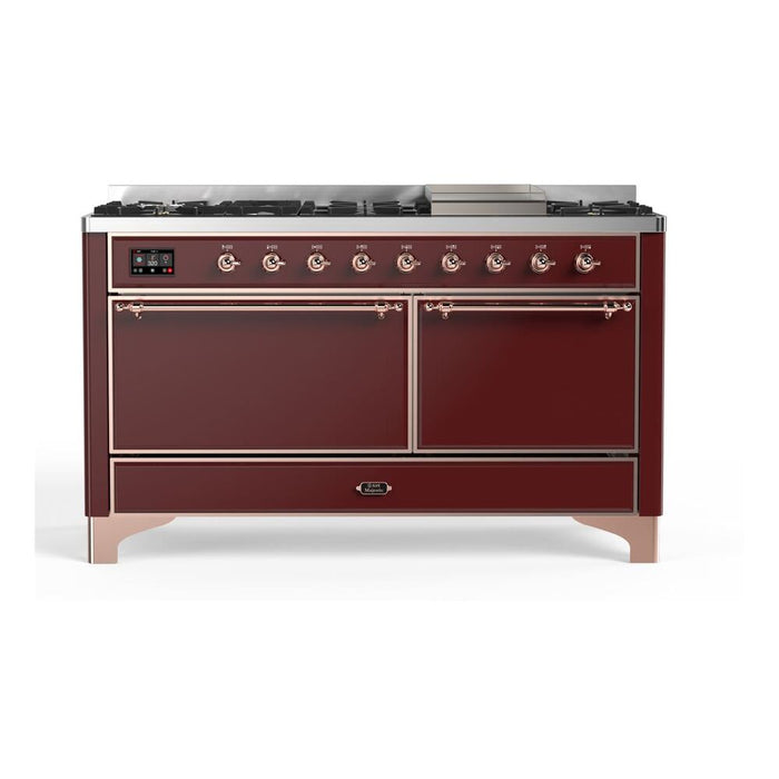 ILVE Majestic II Series 60 Inch Dual Fuel Freestanding Range Gas/Propane (UM15FDQNS3)