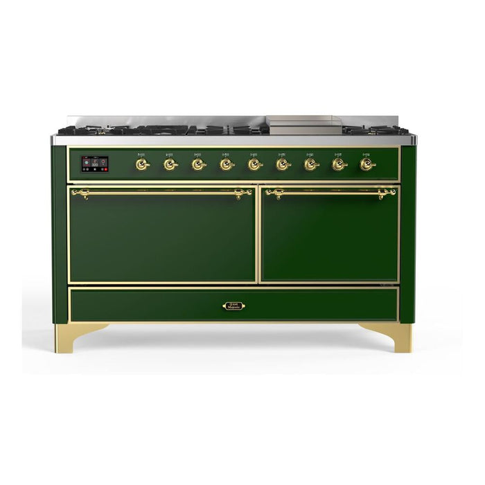 ILVE Majestic II Series 60 Inch Dual Fuel Freestanding Range Gas/Propane (UM15FDQNS3)