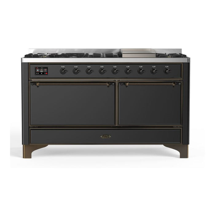 ILVE Majestic II Series 60 Inch Dual Fuel Freestanding Range Gas/Propane (UM15FDQNS3)