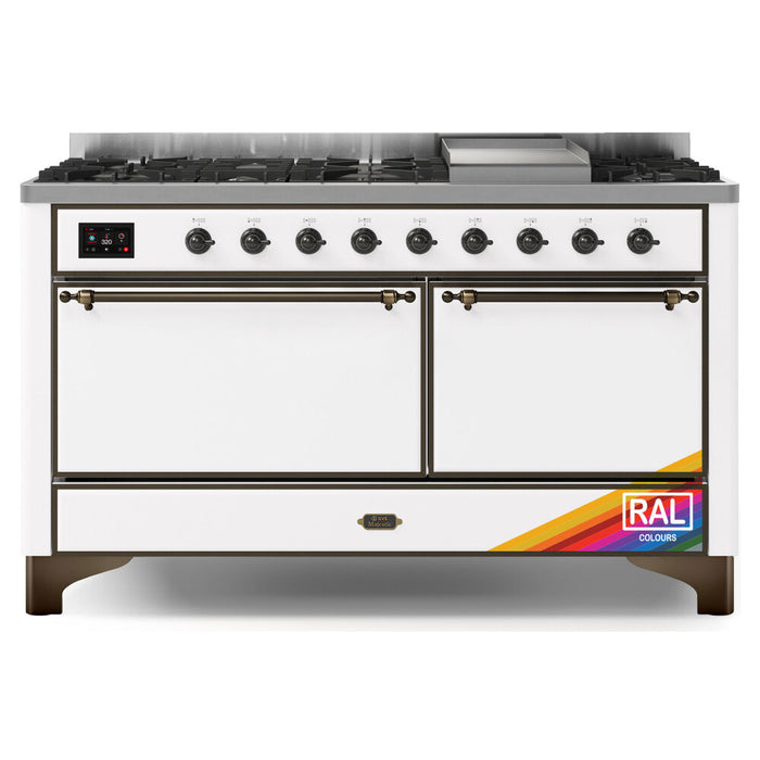 ILVE Majestic II Series 60 Inch Dual Fuel Freestanding Range Gas/Propane (UM15FDQNS3)