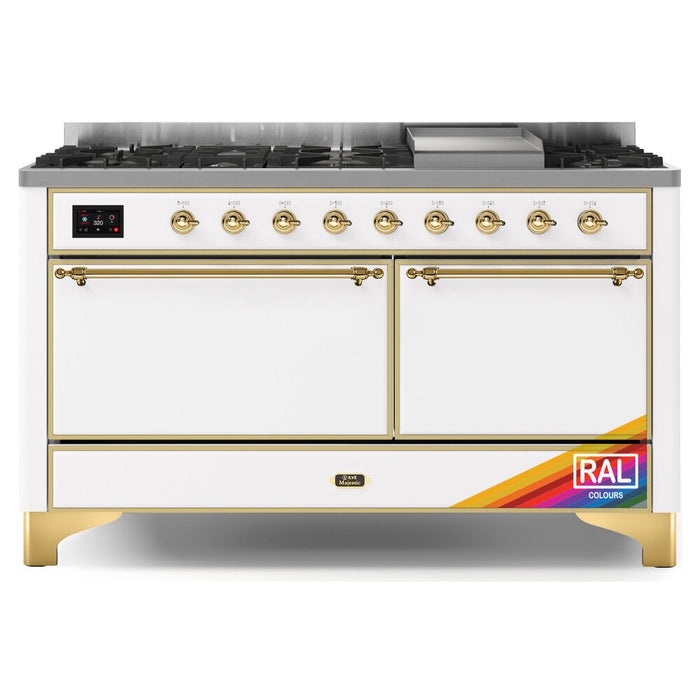 ILVE UM60FSNR Majestic II 60 inch Dual Fuel Range with 9 Burners, Griddle