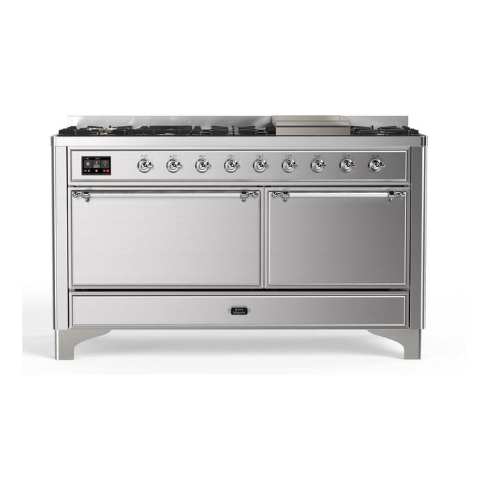 ILVE Majestic II Series 60 Inch Dual Fuel Freestanding Range Gas/Propane (UM15FDQNS3)
