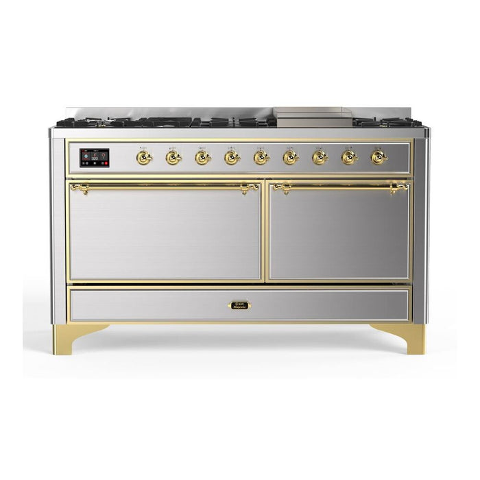 ILVE Majestic II Series 60 Inch Dual Fuel Freestanding Range Gas/Propane (UM15FDQNS3)