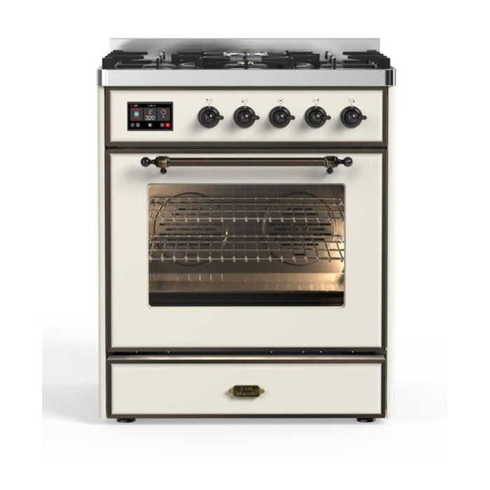 ILVE 30" Majestic II Series Gas Burner and Electric Oven Range with 5 Sealed Burners (UM30DNE3)
