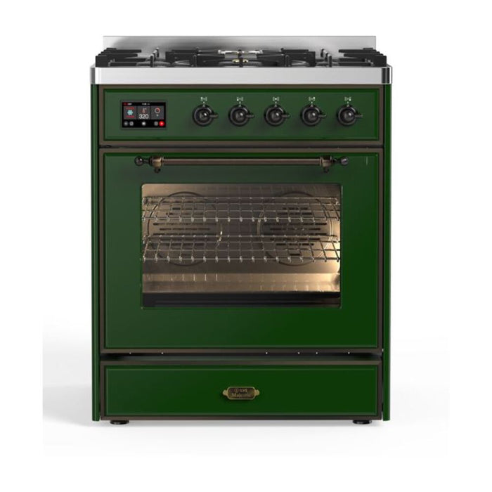 ILVE 30" Majestic II Series Gas Burner and Electric Oven Range with 5 Sealed Burners (UM30DNE3)