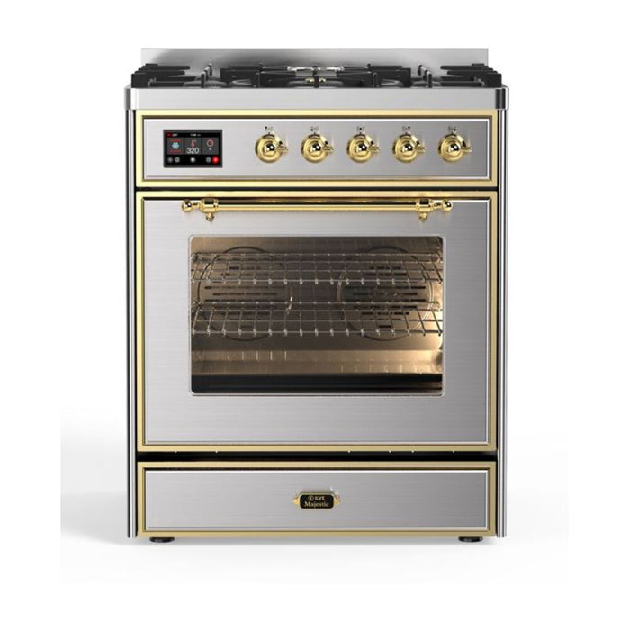 ILVE 30" Majestic II Series Gas Burner and Electric Oven Range with 5 Sealed Burners (UM30DNE3)
