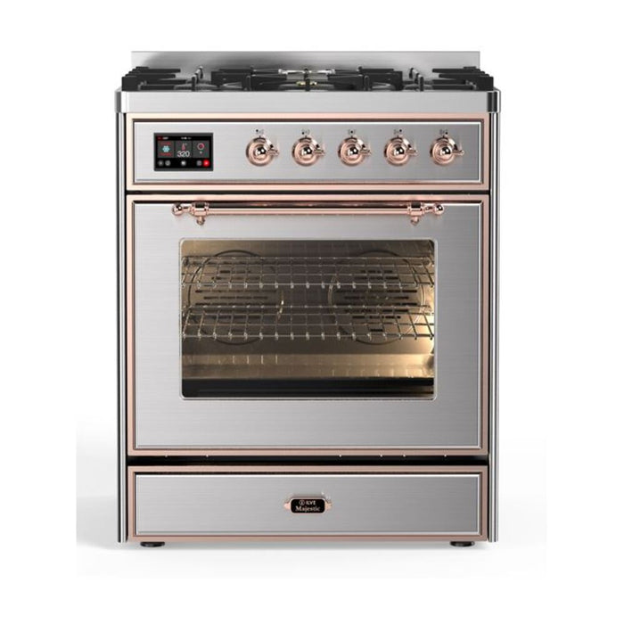 ILVE 30" Majestic II Series Gas Burner and Electric Oven Range with 5 Sealed Burners (UM30DNE3)