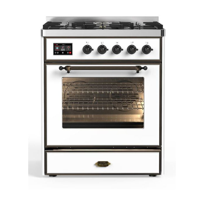 ILVE 30" Majestic II Series Gas Burner and Electric Oven Range with 5 Sealed Burners (UM30DNE3)